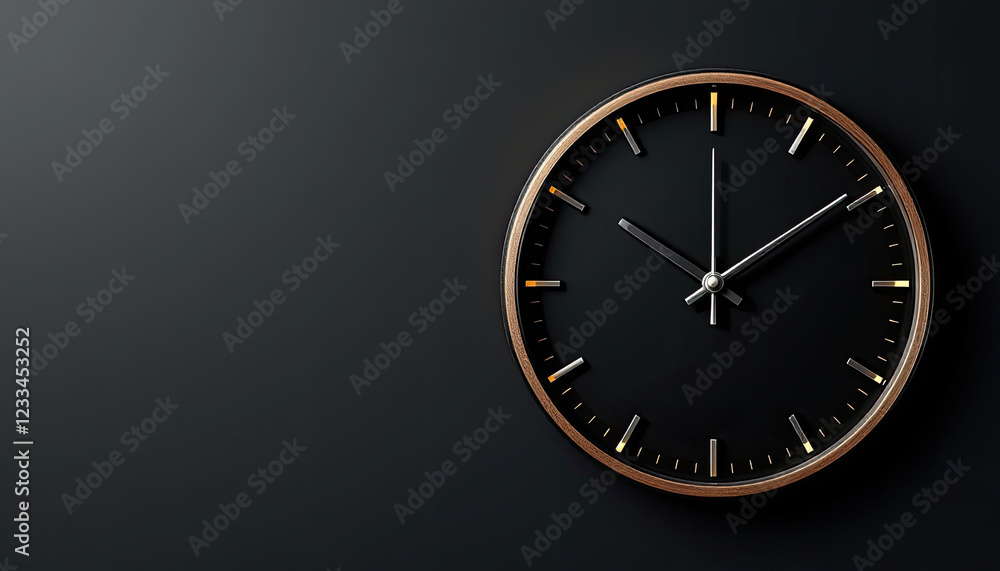 custom made wallpaper toronto digitalSleek Black and Wood Wall Clock on Dark Background