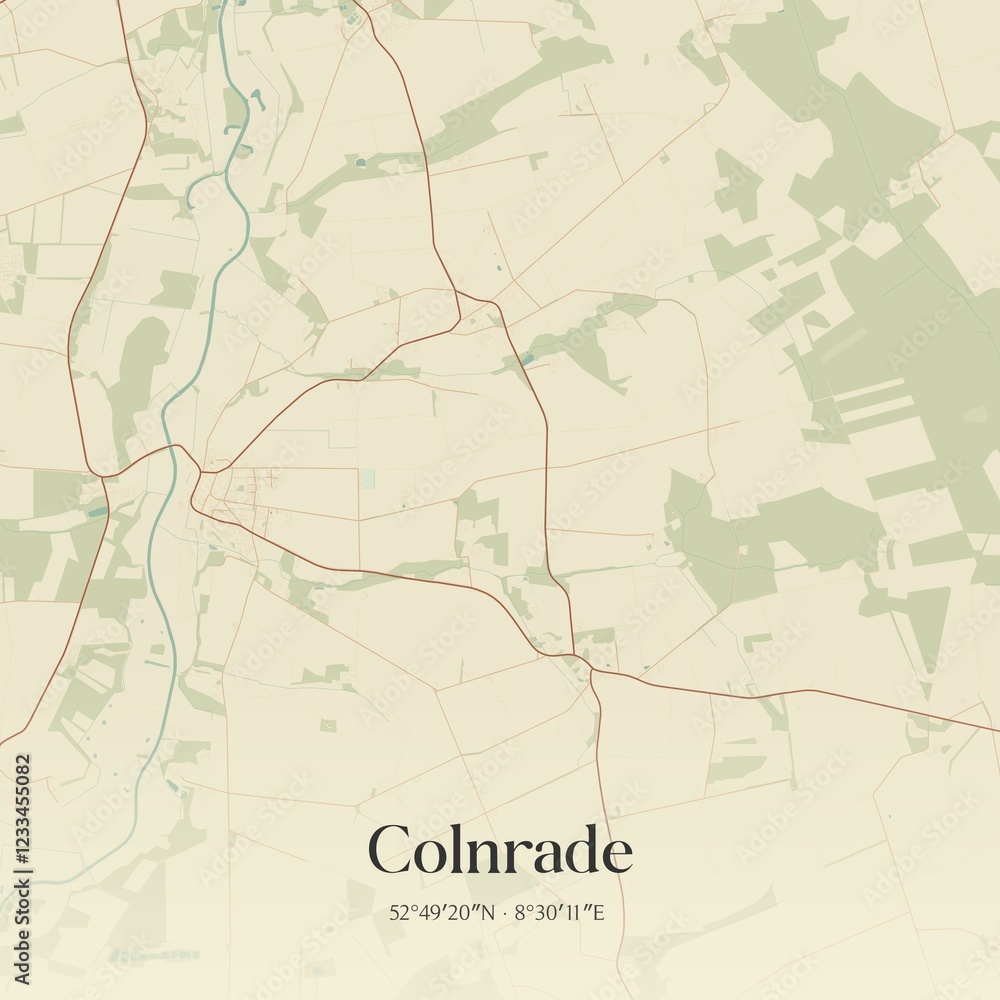 Obraz premium Vintage map of Colnrade, Germany.