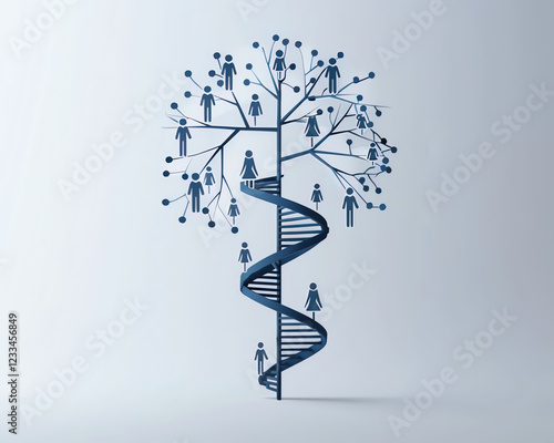 Abstract DNA Tree Structure Representing Human Connections and Growth in a Network Design