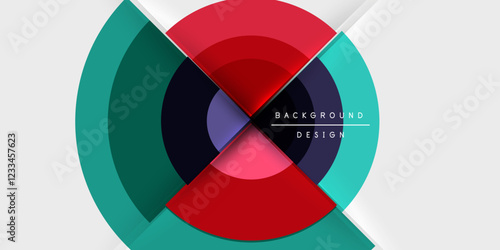 Target circle geometric abstract shapes. Vector Illustration For Wallpaper, Banner, Background, Card, Book Illustration, landing page