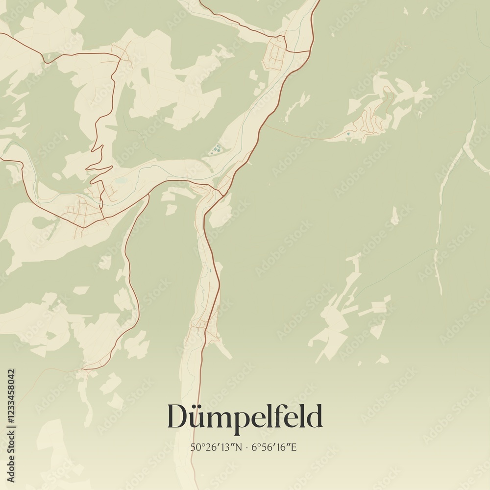 Naklejka premium Vintage map of Dumpelfeld, Germany.