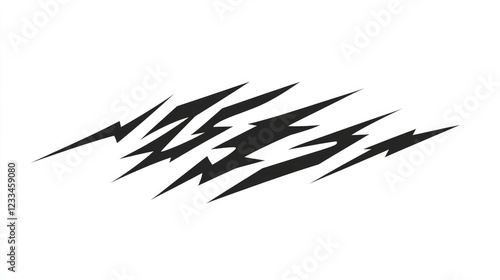 Lightning icon silhouette design element isolated on a transparent white background. Elements for thunderstorms