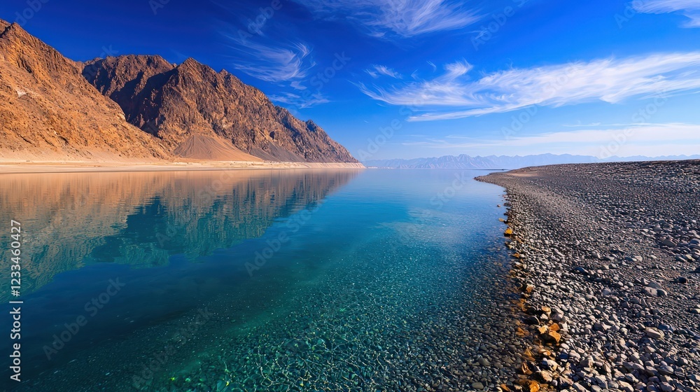 Breathtaking Mountain Landscape with Crystal Clear Waters and Tranquil Reflections Breathtaking Mountain Landscape with Crystal Clear Waters and Tranquil Reflections