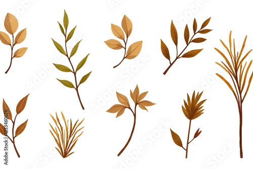 Organic strokes, Hand-drawn nature, Sketchy icons, Earthy tones, Warm aesthetics, Natural imperfection