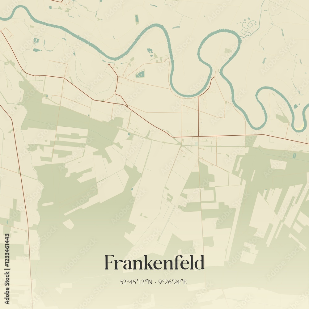 Obraz premium Vintage map of Frankenfeld, Germany.