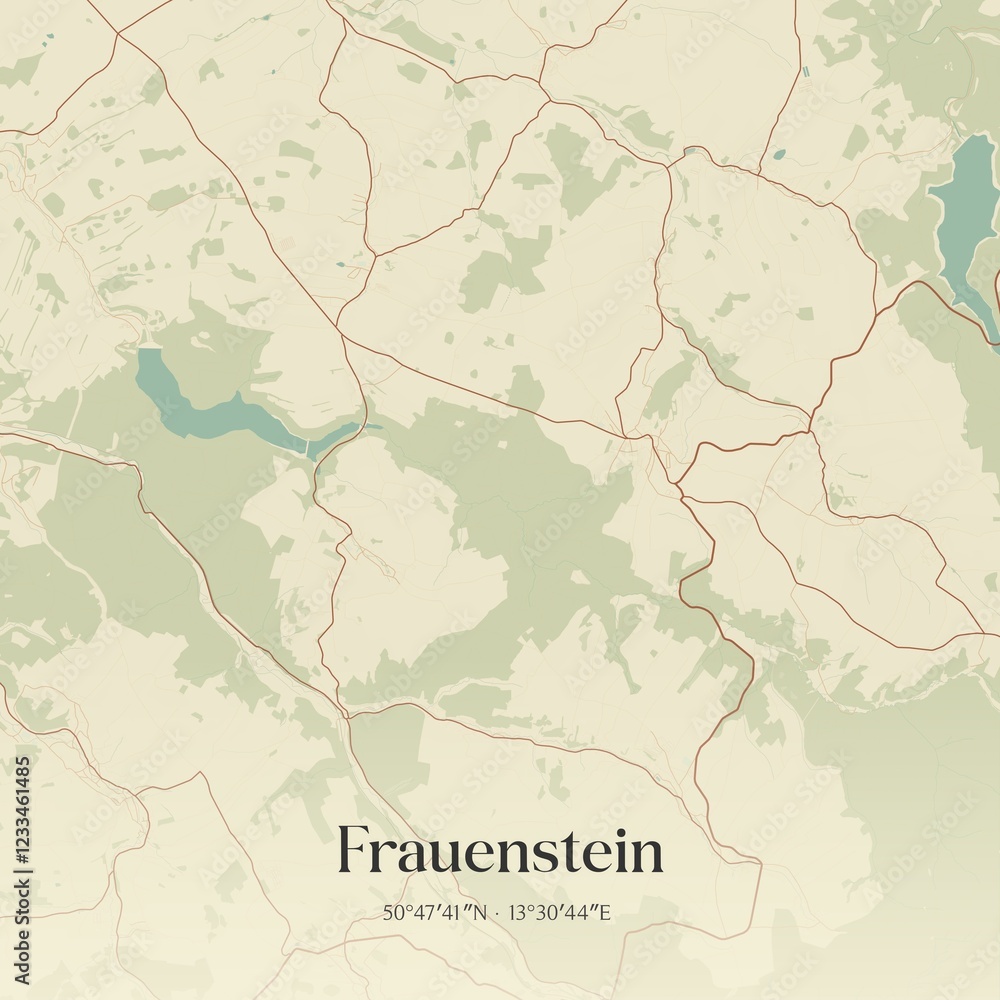 Obraz premium Vintage map of Frauenstein, Germany.