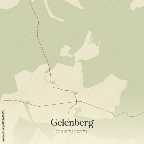 Vintage map of Gelenberg, Germany. photo