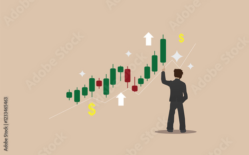 Confidence in the economy Stock market is up and the economy is doing well making good profits for companies, Businessmen are confident in their business