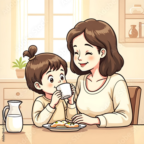 mother and milk  eating