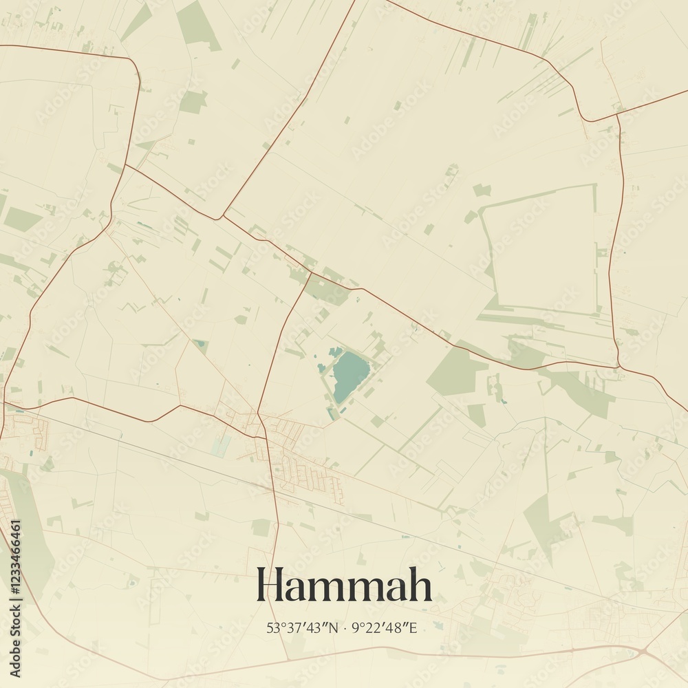 Obraz premium Vintage map of Hammah, Germany.