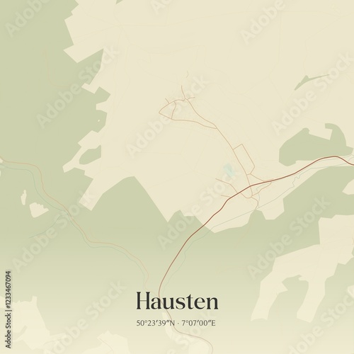 Vintage map of Hausten, Germany. photo