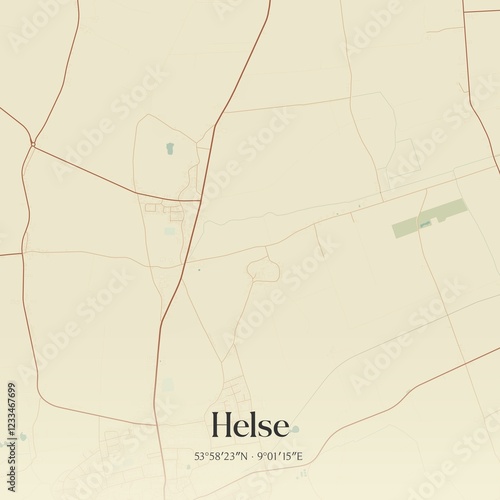 Vintage map of Helse, Germany. photo