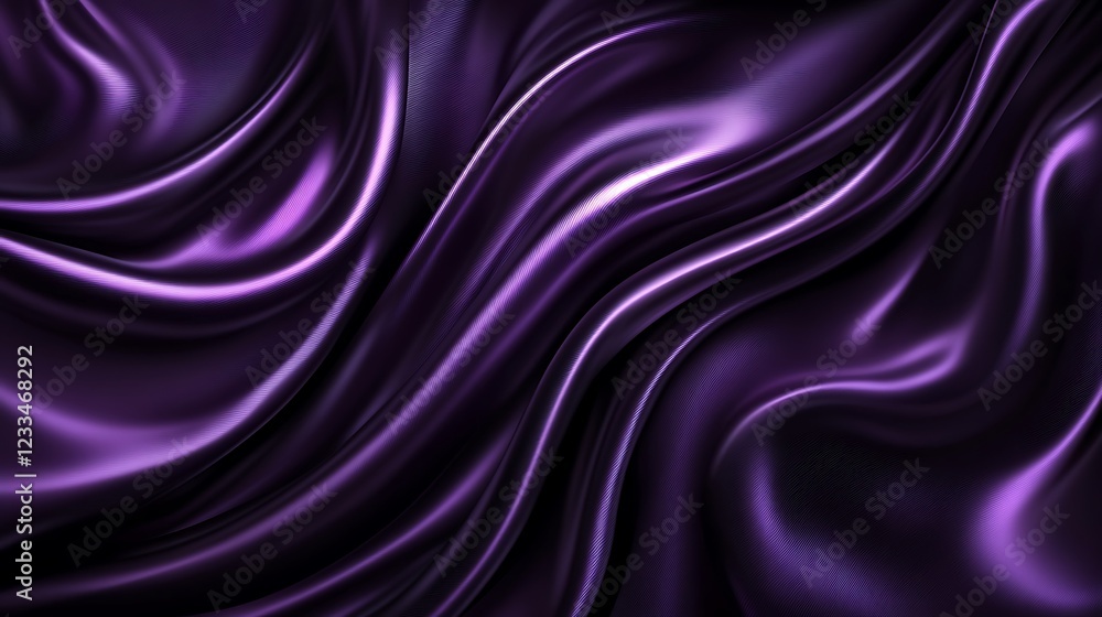Deep Purple Silk Fabric Draped Luxuriously Deep Purple Silk Fabric Draped Luxuriously