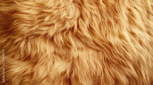 Lion wool wildlife animal soft fur and long hair texture background golden brown color for fashion coat created with