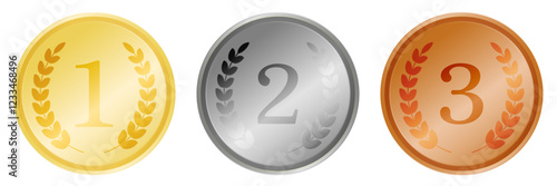 １位２位３位のメダル
