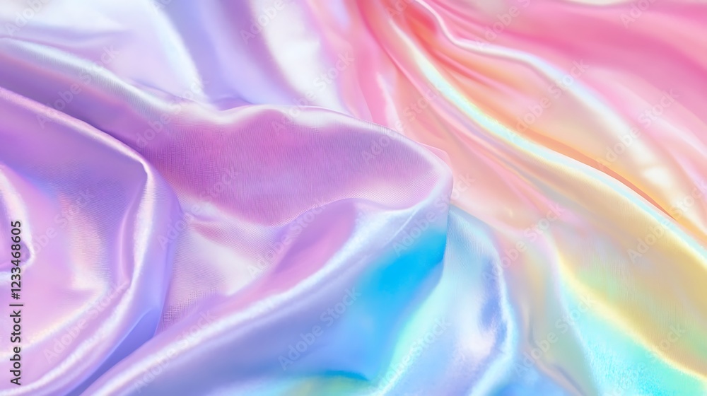Fototapeta premium Iridescent Pastel Fabric Draped Softly and Elegantly