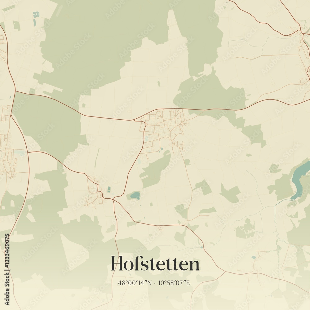Obraz premium Vintage map of Hofstetten, Germany.