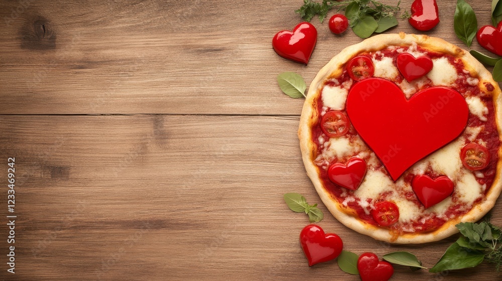 Heart Shaped Pizza Valentines Day Romantic Dinner Heart Shaped Pizza Valentines Day Romantic Dinner
