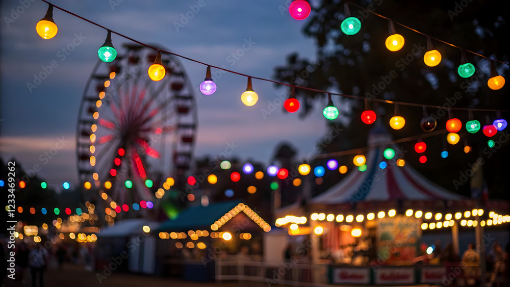 custom made wallpaper toronto digitalVibrant festival lights ferris wheel bokeh effect evening fair captivating scene whimsical atmosphere