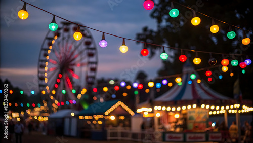 Wallpaper Mural Vibrant festival lights ferris wheel bokeh effect evening fair captivating scene whimsical atmosphere Torontodigital.ca