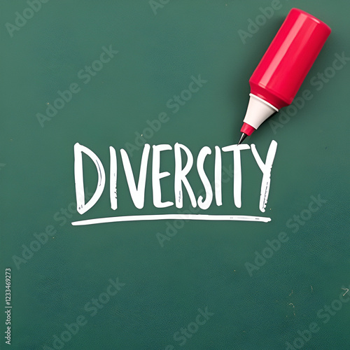 Diversity text with marker, concept background photo