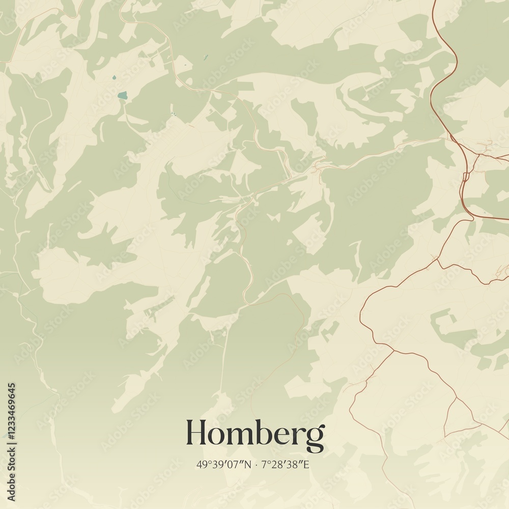 Obraz premium Vintage map of Homberg, Germany.