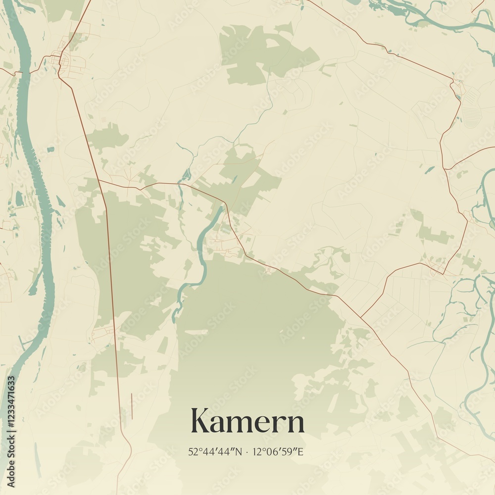 Obraz premium Vintage map of Kamern, Germany.