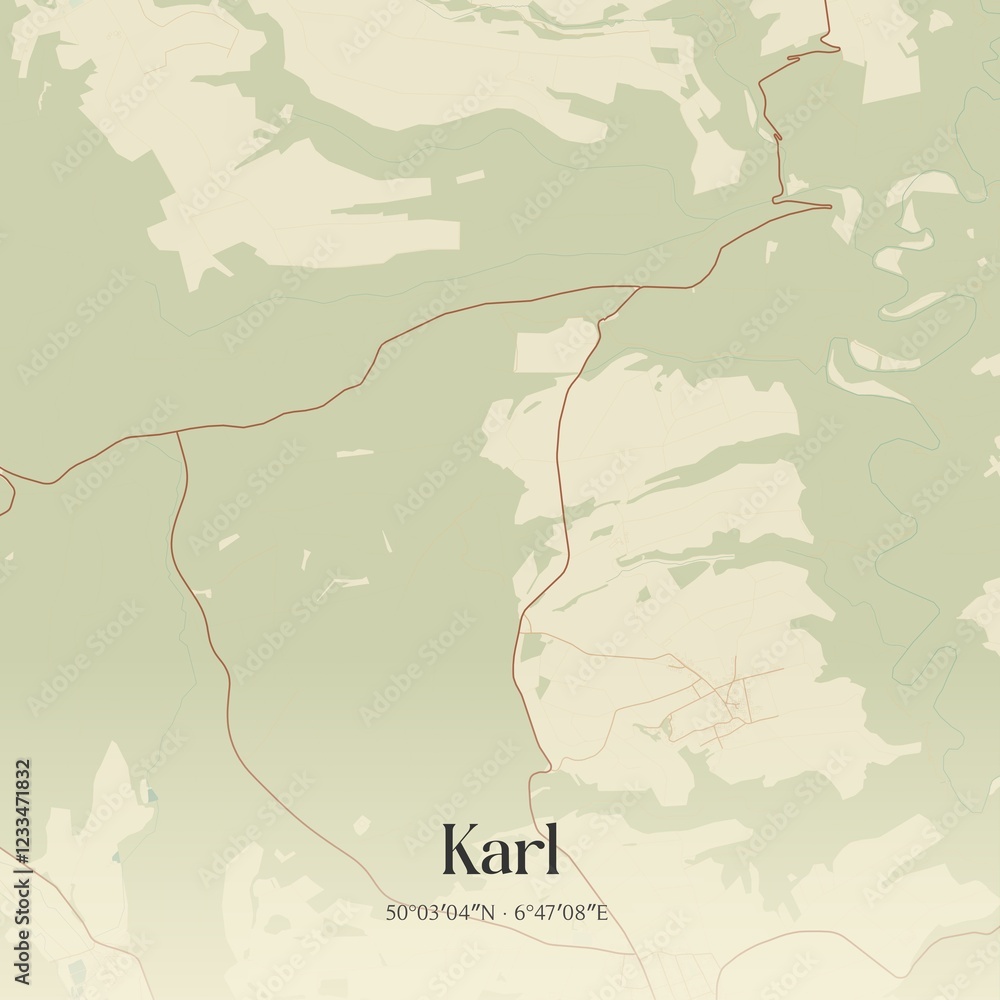 Obraz premium Vintage map of Karl, Germany.