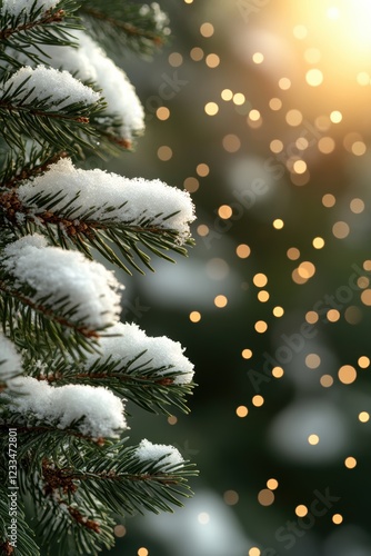 Trees covered by heavy snow in winter forest
