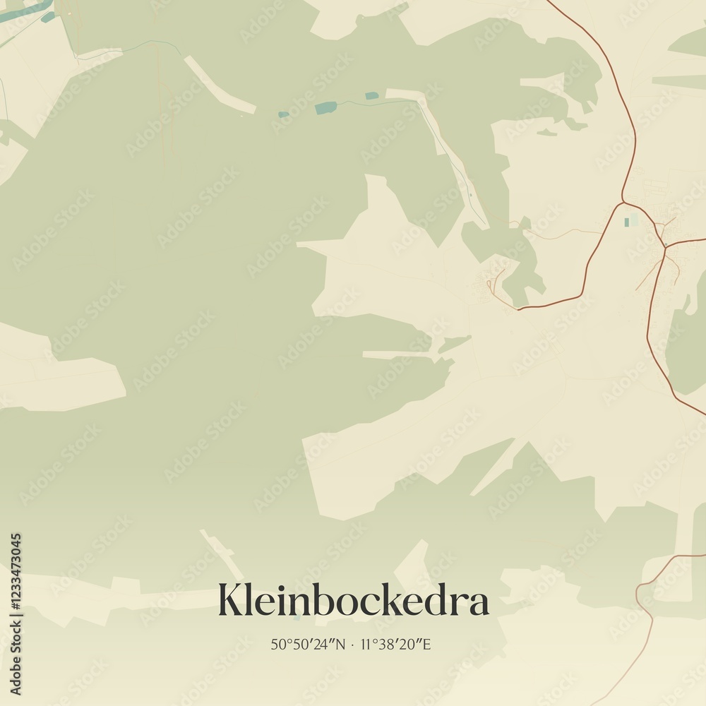Obraz premium Vintage map of Kleinbockedra, Germany.