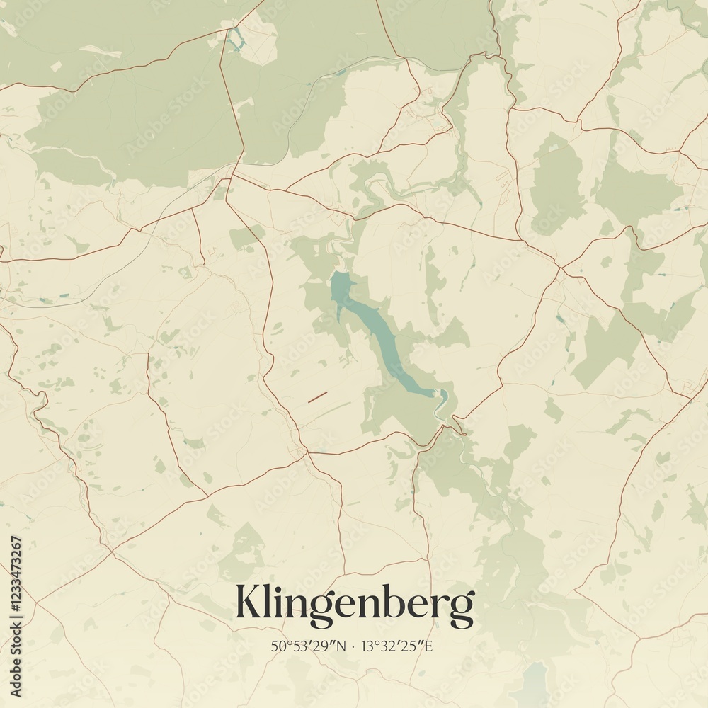 Obraz premium Vintage map of Klingenberg, Germany.