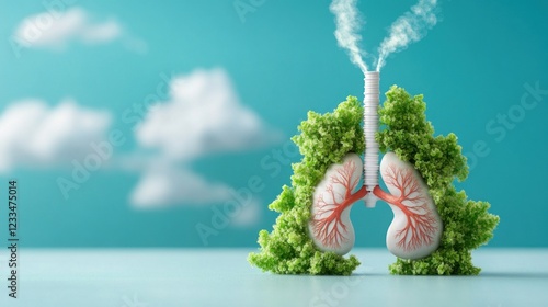 Environmental awareness lungs representing nature conceptual indoor setting creative viewpoint photo