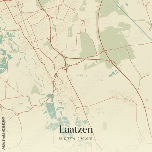 Vintage map of Laatzen, Germany. photo