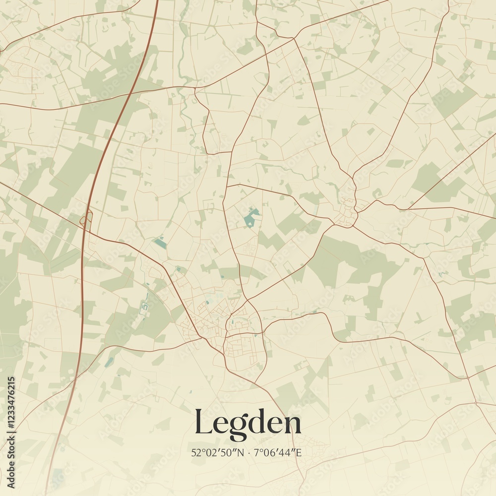 Naklejka premium Vintage map of Legden, Germany.