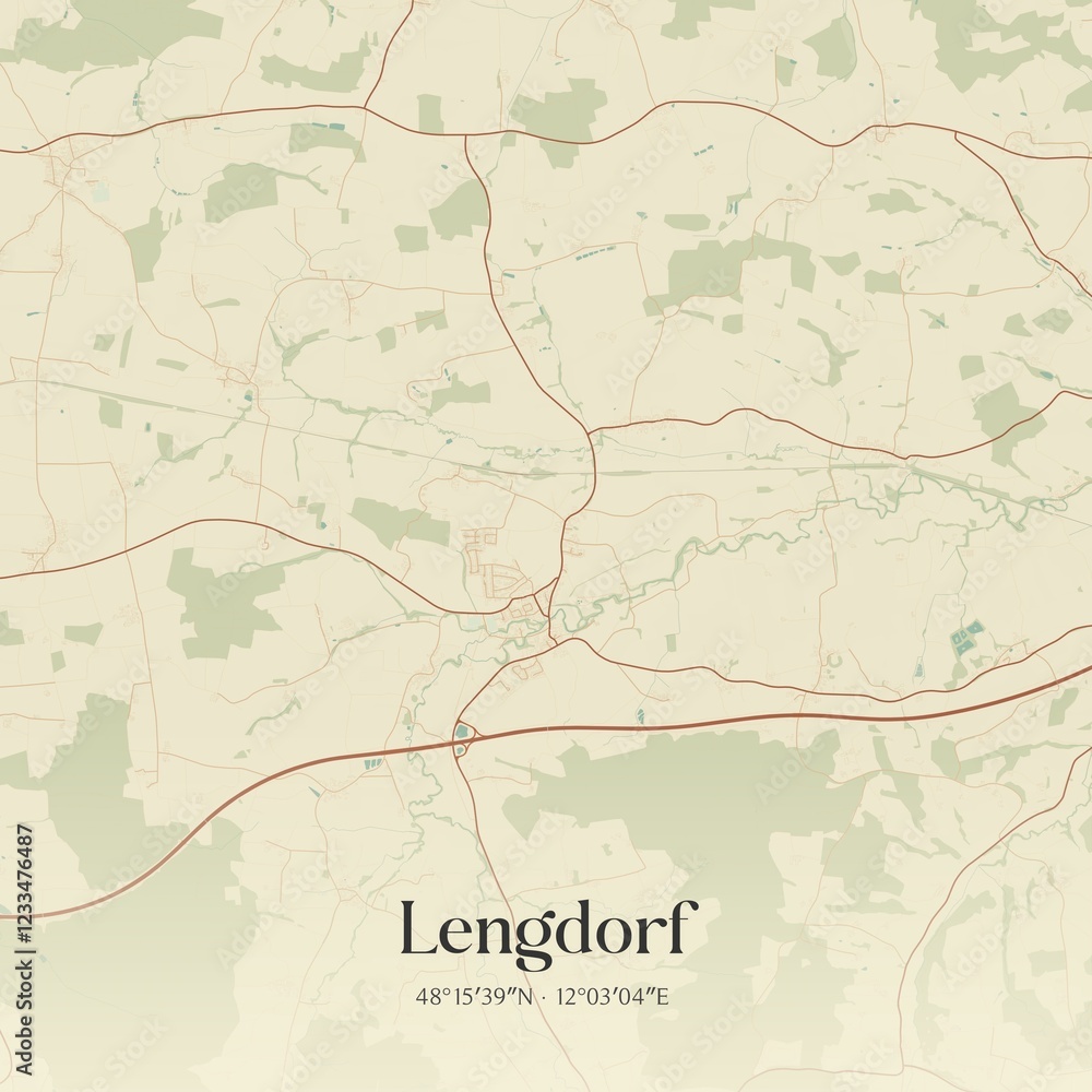 Obraz premium Vintage map of Lengdorf, Germany.