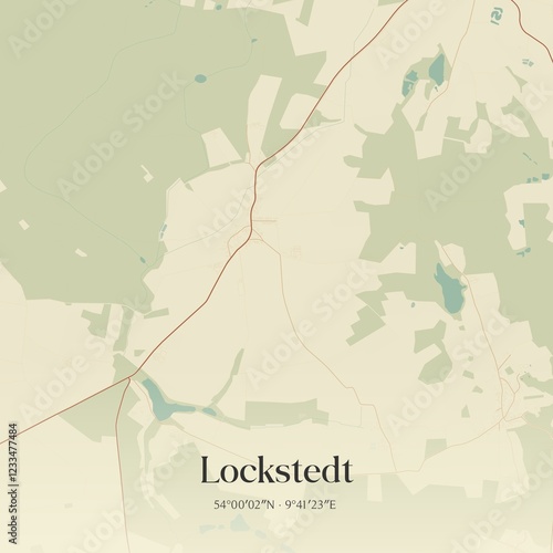 Vintage map of Lockstedt, Germany. photo