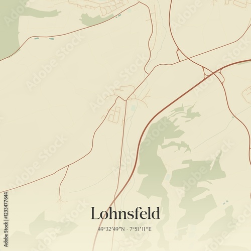 Vintage map of Lohnsfeld, Germany. photo