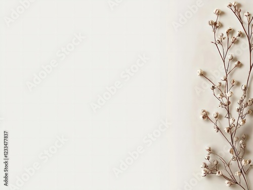 Delicate White Flower Arrangement on Minimalist Background in Soft Natural Light
