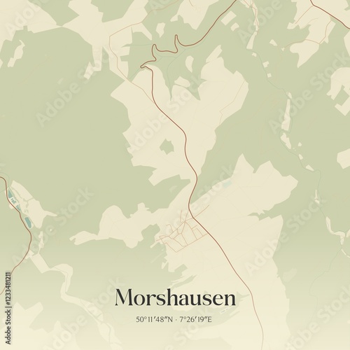 Vintage map of Morshausen, Germany. photo