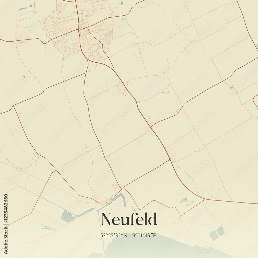 Vintage map of Neufeld, Germany.