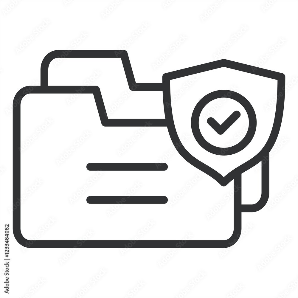 Secure Data Icon Lineal Style. Vector Illustration Graphic Design Secure Data Icon Lineal Style. Vector Illustration Graphic Design