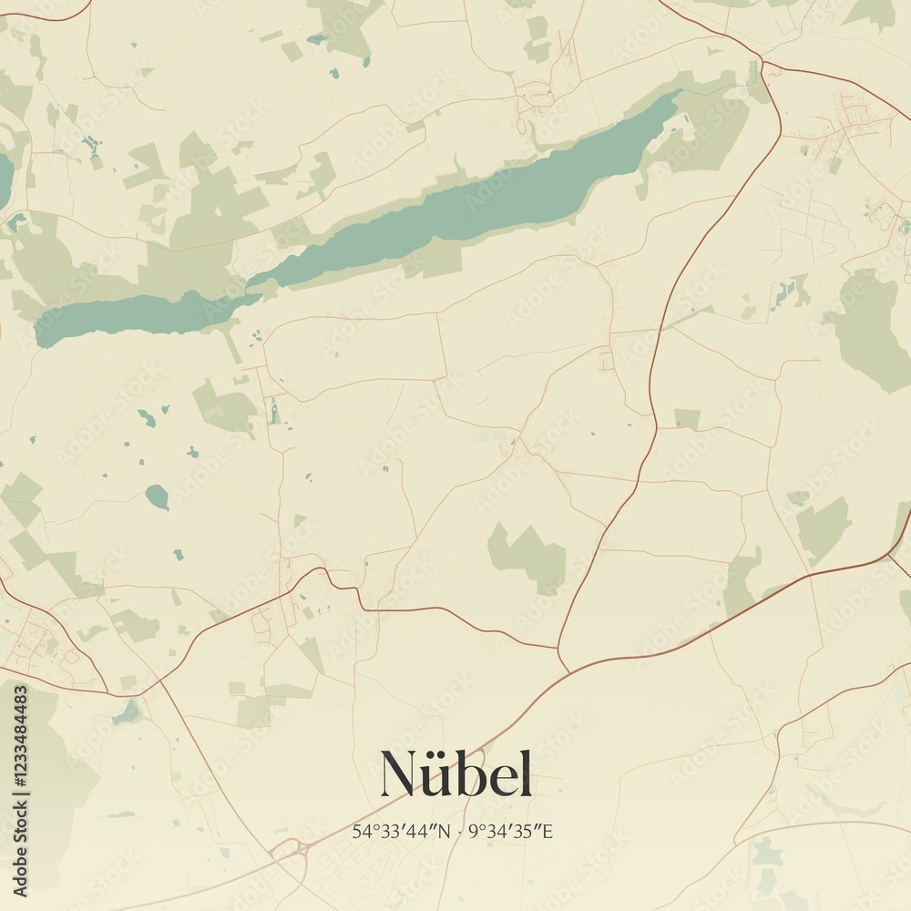 Obraz premium Vintage map of Nubel, Germany.