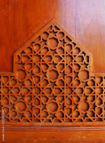 View of the carved wood. 