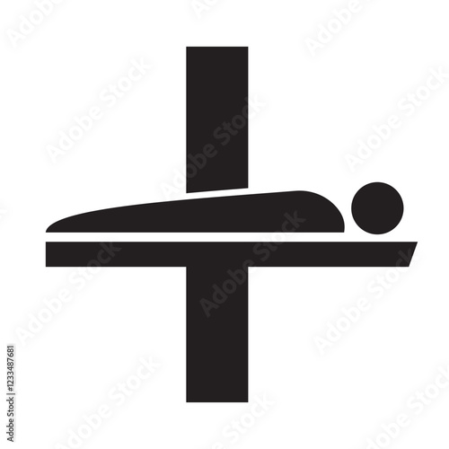 Initial Letter I MRI Symbol Of Medical MRI Procedure Vector Template. Tomography Sign