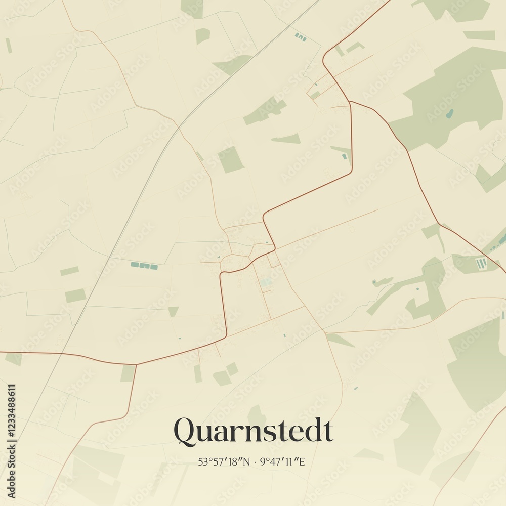 Obraz premium Vintage map of Quarnstedt, Germany.