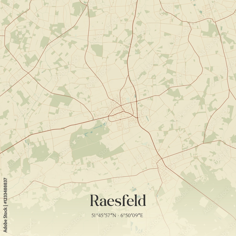 Obraz premium Vintage map of Raesfeld, Germany.