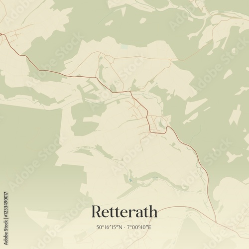 Vintage map of Retterath, Germany. photo