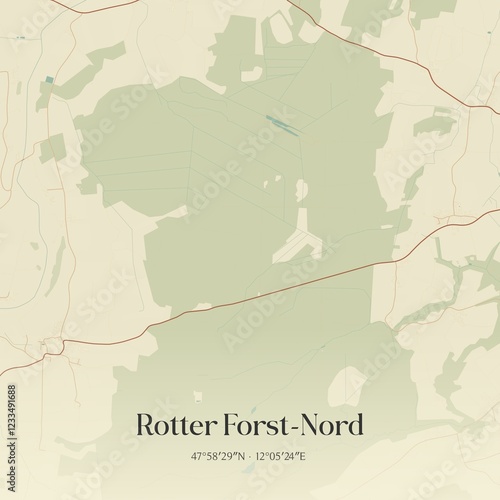 Vintage map of Rotter Forst-Nord, Germany.