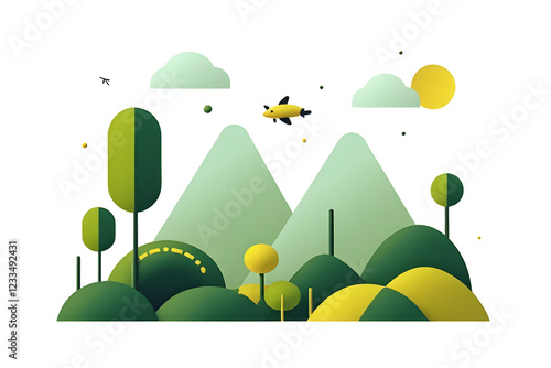 Geometric nature, Modular icons, Abstract eco, Minimalist geometry, Sustainable blocks, Structured design