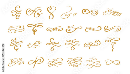 Modern Flourish Swirl Ornament for Wedding Invitation, Poster and Flyer